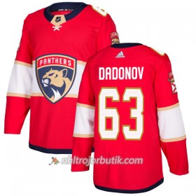 Män Ishockey Florida Panthers Tröja Evgenii Dadonov 63 Adidas 2017-2018 Röd Authentic